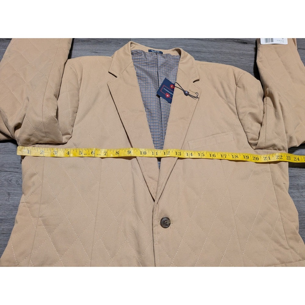 NWT Saddlebred Men's Solid Tan 100% Cotton Quilted Blazer Size 46L - Picture 8 of 10